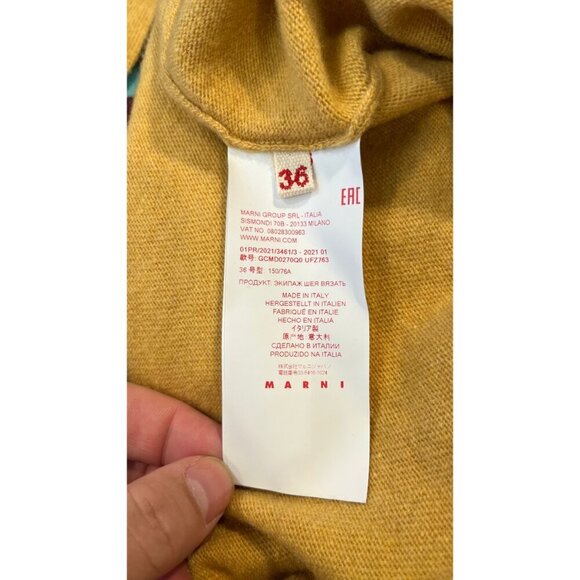 MARNI COLORBLOCK CASHMERE CARDIGAN - Picture 8 of 9